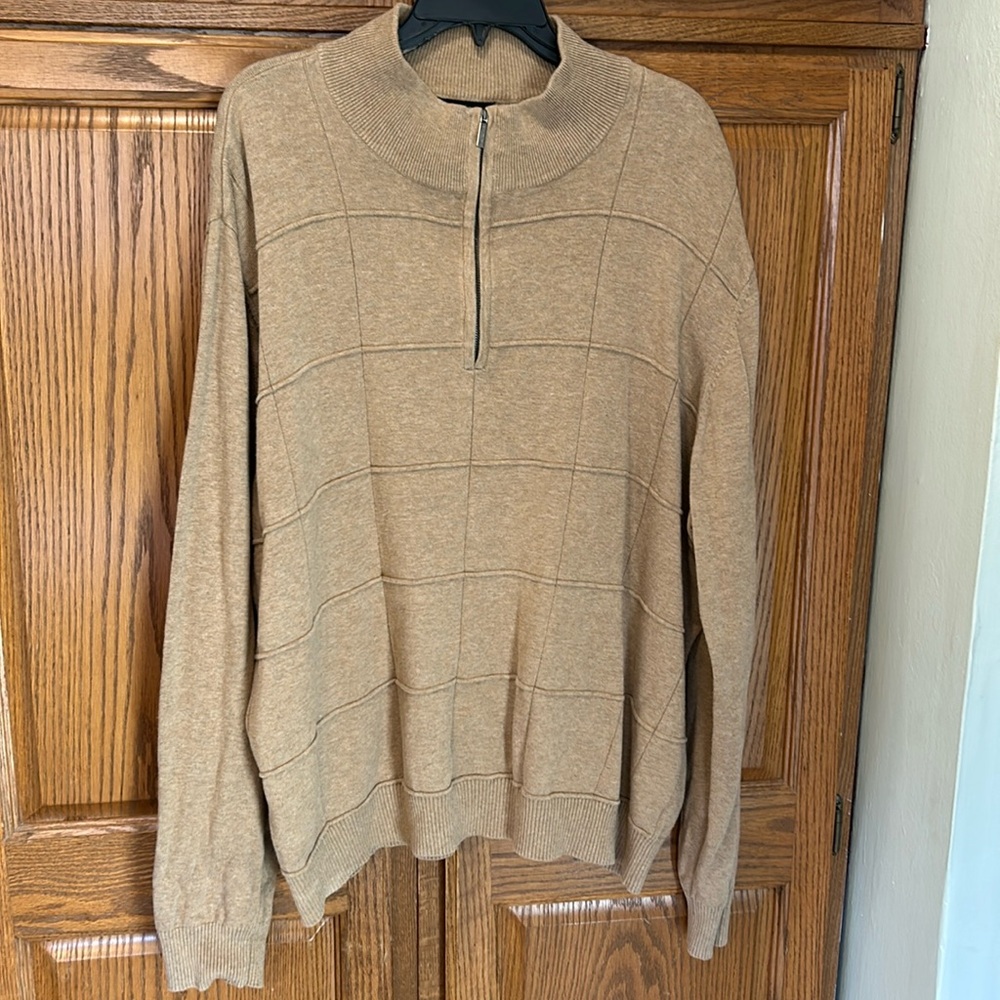 Vintage Van Heusen Quarter Zip Cotton Sweater